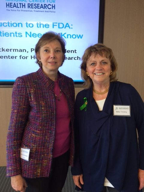 With Dr. Diana Zuckerman,  and CEO of National Center for Health Research 